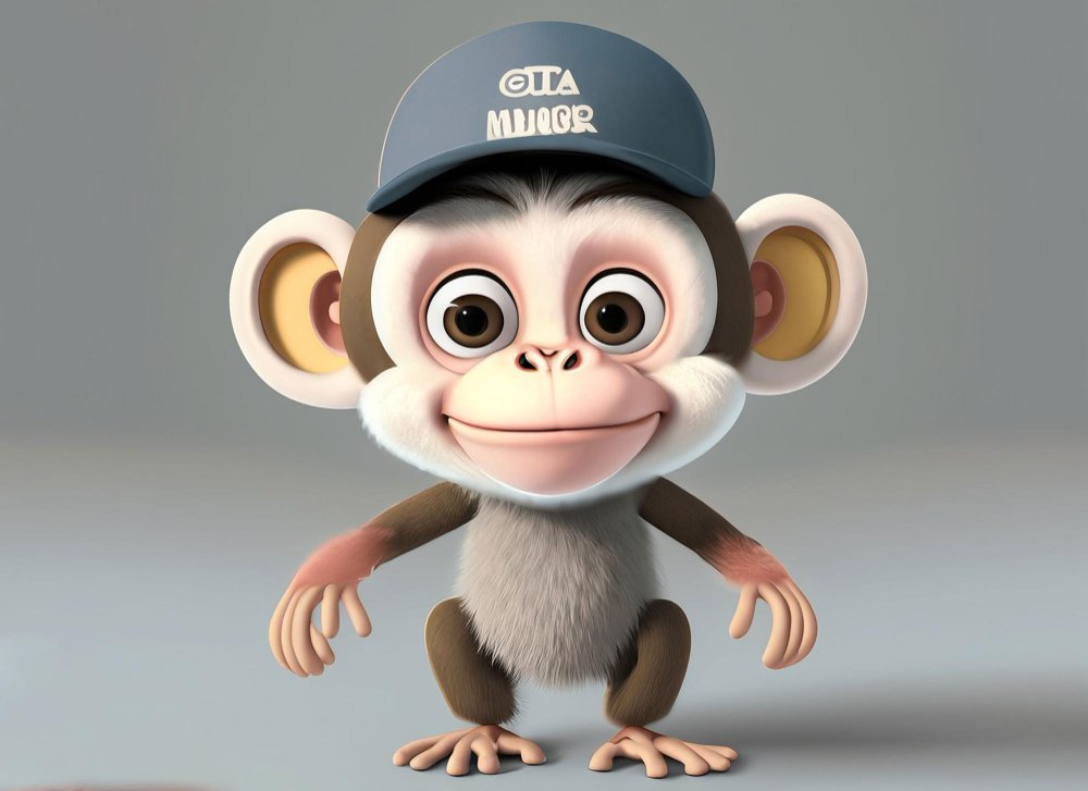 3d cute little monkey