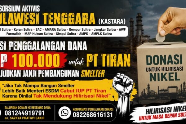 KASTARA Desak Evaluasi RKAB PT Tiran, Gelar Donasi Simbolis untuk Smelter